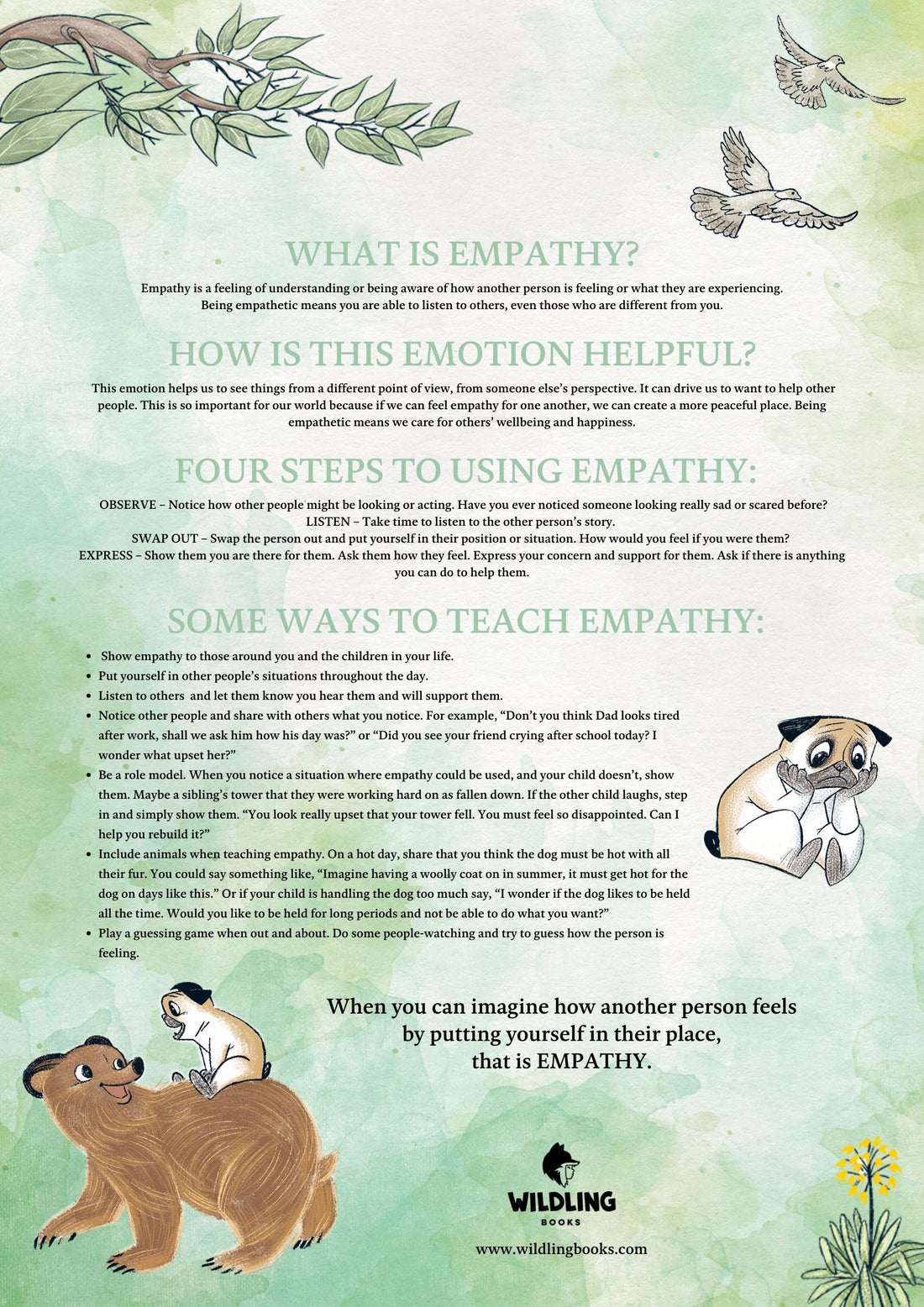 Empathy with Patrick and George - Free Download Poster - Wildling Books