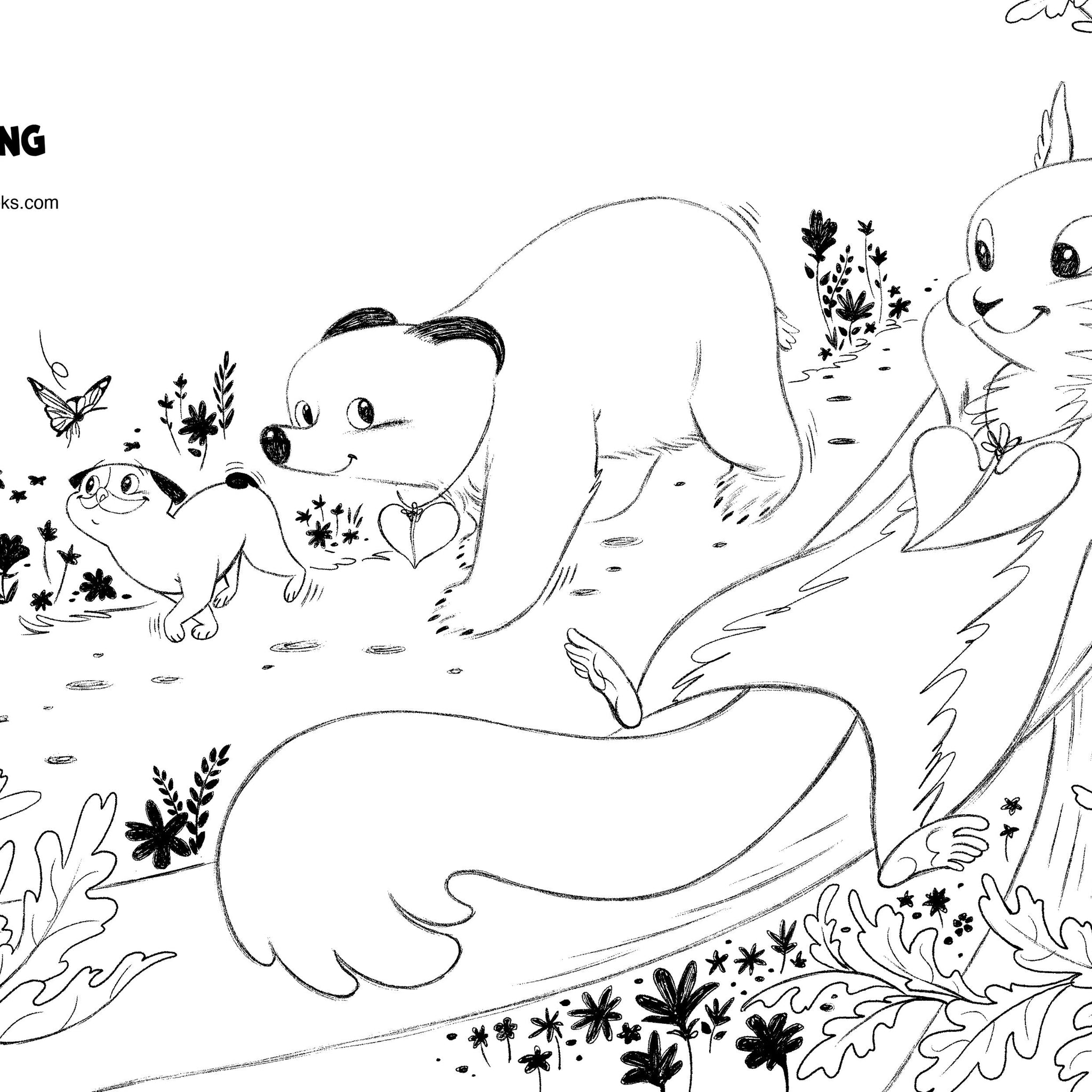 Patrick & George Colouring Page Free Download - Wildling Books