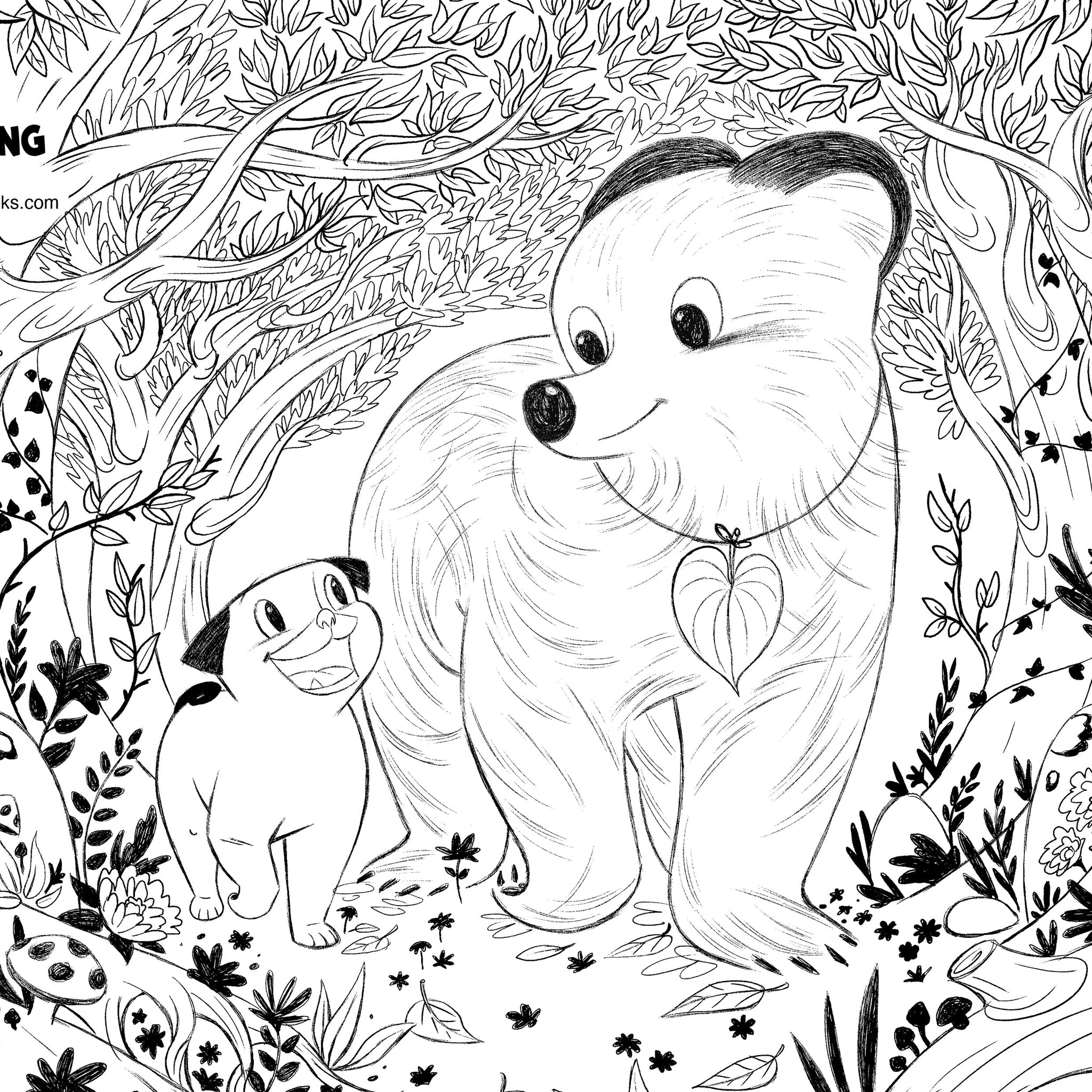 Patrick & George Colouring Page Two Free Download - Wildling Books