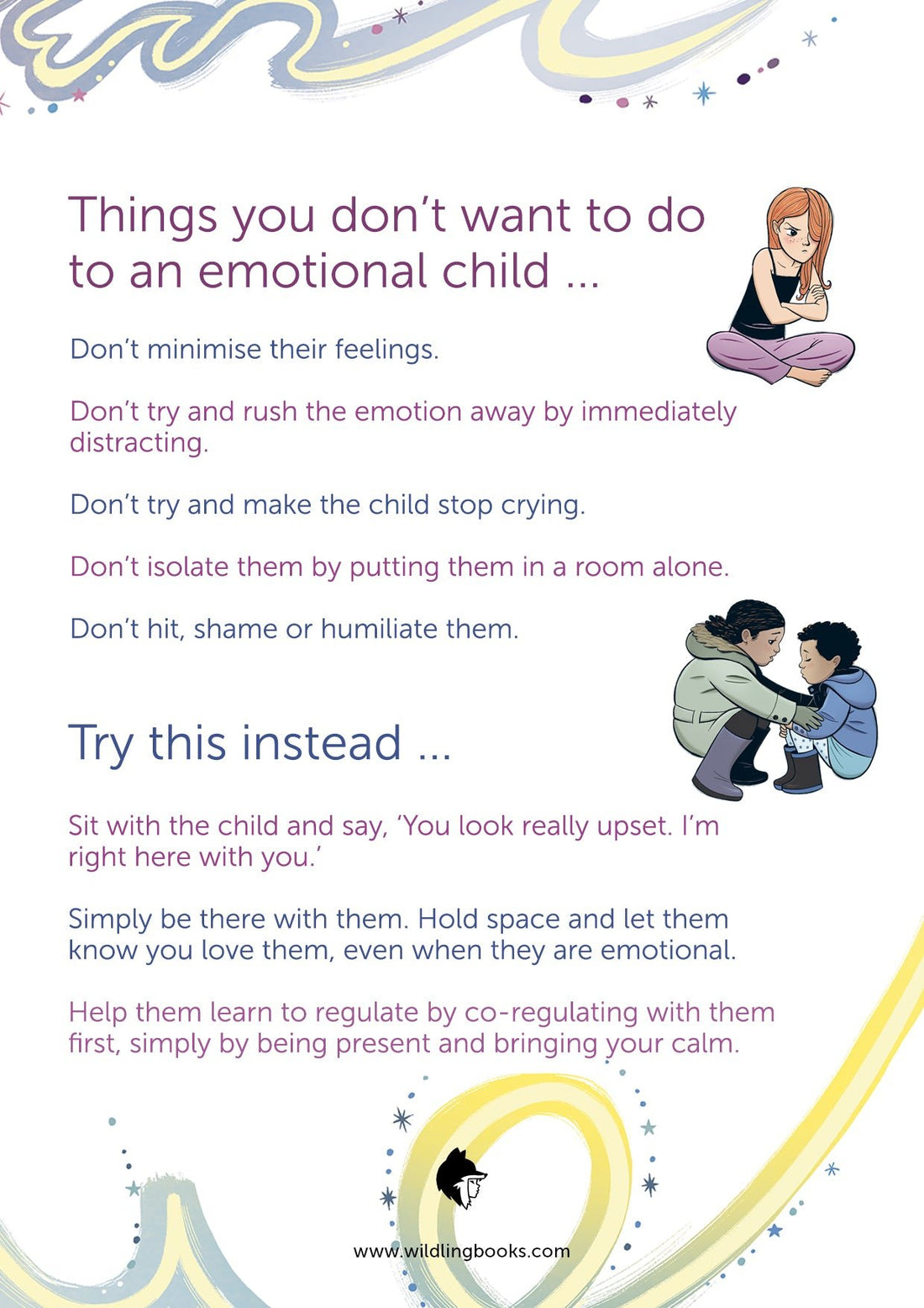 Emotional Child Do's & Don'ts Poster - Free Download - Wildling Books