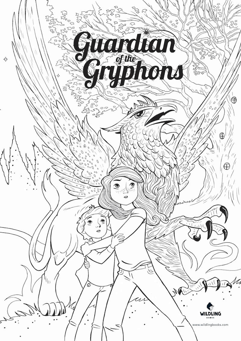 Guardian of the Gryphons Colouring Pages - Free Download - Wildling Books