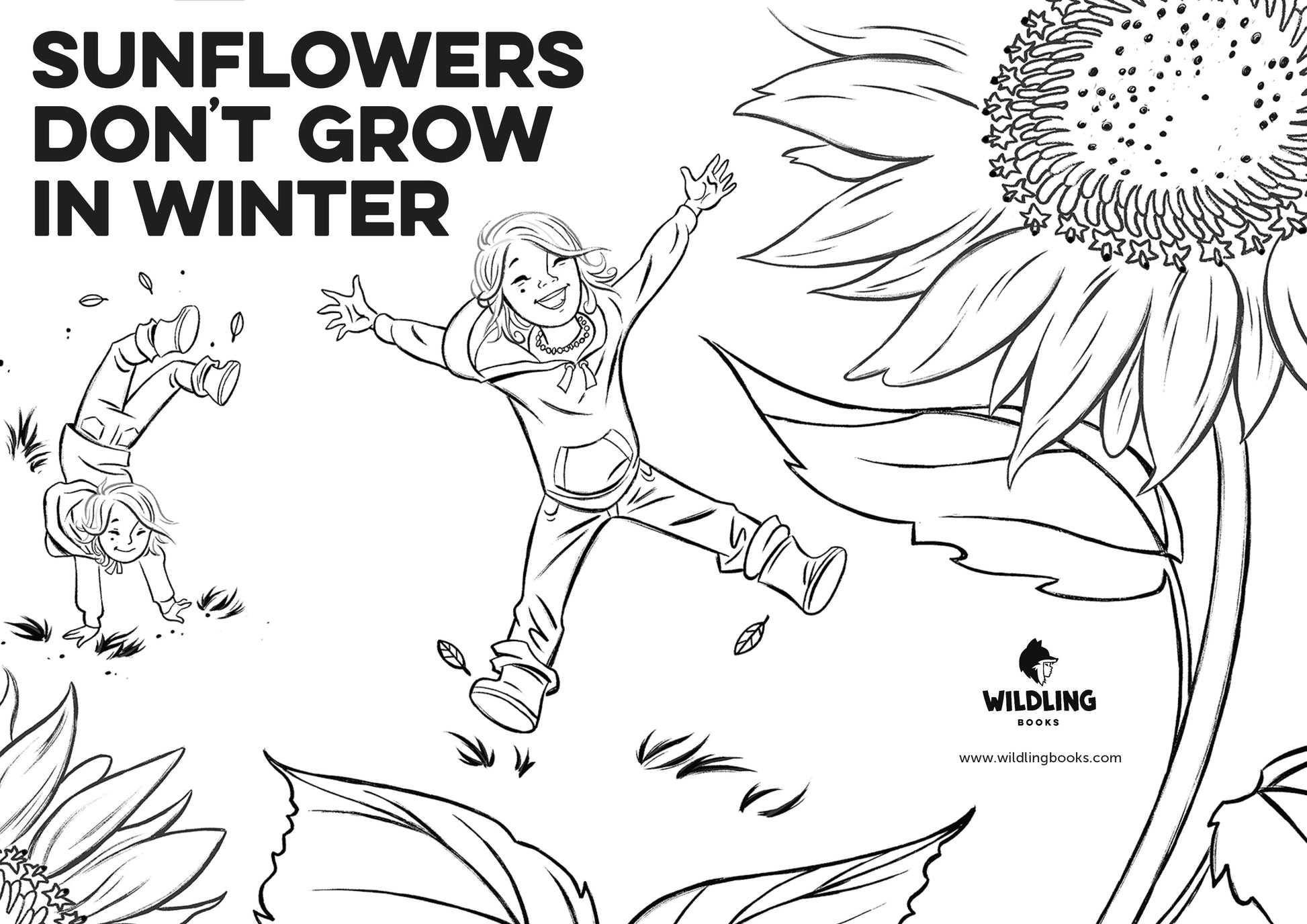 Sunflowers Don't Grow In Winter colouring in pages - free download - Wildling Books