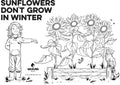 Sunflowers Don't Grow In Winter colouring in pages - free download - Wildling Books